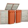 Vidaxl Copribidone per Spazzatura Singolo 69x77,5x112,5cm Acciaio Inox