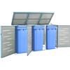Vidaxl Copribidone per Spazzatura Singolo 69x77,5x112,5cm Acciaio Inox