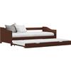 Vidaxl Dormeuse Estraibile senza Materasso Marrone Scuro 90x200 cm
