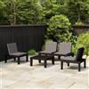 Vidaxl Set Divani da Giardino con Cuscini 4 pz in Plastica Grigio