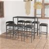 Vidaxl Set da Bar da Giardino 9 pz con Cuscini in Polyrattan Grigio