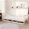 Vidaxl Divano Letto con Cassetti 90x200 cm Bianco in Massello di Pino