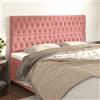 Vidaxl Testiera Rosa 200x7x118/128 cm Velluto
