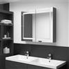 Vidaxl Armadietto Bagno con Specchio e LED Grigio 80x12x68 cm