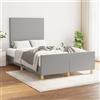 Vidaxl Giroletto senza Materasso Grigio Chiaro 120x190 cm in Tessuto