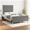 Vidaxl Giroletto senza Materasso Grigio Scuro 120x190 cm in Tessuto