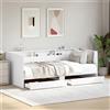 Vidaxl Divano Letto con Cassetti senza Materasso Bianco 90x200 cm