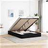 Vidaxl Struttura Letto Pouf senza Materasso Nero 140x190 cm in Tessuto