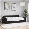 Vidaxl Divano Letto con Materasso Nero 100x200 cm in Velluto