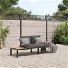 Vidaxl Set Divani da Giardino 2 pz con Cuscini in Alluminio Nero