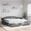 Vidaxl Divano Letto Estraibile Cassetti Grigio Scuro 80x200cm Tessuto