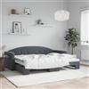 Vidaxl Divano Letto con Letto Estraibile Grigio Scuro 80x200cm Velluto