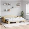 Vidaxl Divano Letto con Letto Estraibile Crema 80x200 cm Tessuto