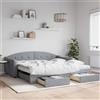 Vidaxl Divano Letto Estraibile Cassetti Grigio Chiaro 100x200 Tessuto