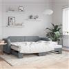 Vidaxl Divano Letto con Letto Estraibile Grigio Chiaro 100x200 Tessuto