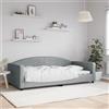 Vidaxl Letto da Giorno Grigio Chiaro 100x200 cm in Tessuto