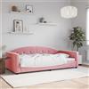 Vidaxl Letto da Giorno Rosa 100x200 cm in Velluto