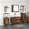 Vidaxl Set di mobili per il bagno 3 pcs Rovere fumé Legno multistrato