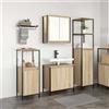 Vidaxl Set di mobili per il bagno con porta 3 pcs Rovere Sonoma e Nero