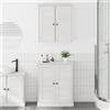 Vidaxl Set di mobili per il bagno 2 pcs Bianco e Bianco Antico