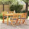 Vidaxl Sedia pieghevole con cuscino 4 pcs Grigio 49 x 57.5 x 92cm