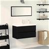 Vidaxl Armadio per Lavabo da Bagno Rovere Nero 80 x 39 x 62 cm