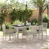 Vidaxl Set da Pranzo per Giardino 5 pcs Grigio chiaro polyrattan
