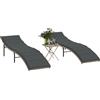 Vidaxl Lettini Prendisole 2pz con Tavolino Grigio Chiaro in Polyrattan