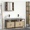 Vidaxl Set di mobili per il bagno 3 pcs Marrone Legno multistrato