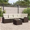 Vidaxl Set di divani con cuscino Marrone Poliestere