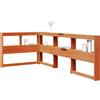 Vidaxl Testiera Libreria a L Marrone Cera 80 cm Legno Massello di Pino