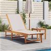 Vidaxl Lettino Prendisole con Tavolo Grigio Massello Acacia Textilene
