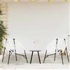 Vidaxl Set di Sedie da Giardino 3 pz in Polyrattan Bianco e Nero