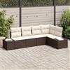 Vidaxl Set Divano da Giardino 5 pcs Marrone polyrattan