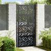 Vidaxl Cancello da giardino nero 100x200 cm in acciaio con design a foglia