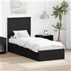 Vidaxl Letto con Contenitore Nero 75 x 190 cm Legno multistrato
