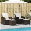 Vidaxl Set Divano da Giardino 4 pz con Cuscini Marrone in Polyrattan