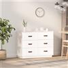 Vidaxl Credenza Bianca 100x40x75 cm in Legno Massello di Pino