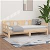 Vidaxl Dormeuse Estraibile in Legno Massello di Pino 2x(90x190) cm