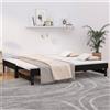 Vidaxl Dormeuse Estraibile Nera 2x(100x200) cm Legno Massello di Pino