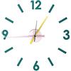 Fisura - Orologio da parete fai da te blu, rosa, giallo.Grande orologio da parete adesivo.Nessun ticchettio.metallo e ABS.