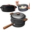 Generico Padella Da Campeggio | Set Leggero Grande A Doppio Strato | Pentola Da Campeggio Con Vaporiera - Per Escursionismo, Backpacking, Cucina All'Aperto In Tenda, 2-3 Persone, Famiglia, Camper, Baita