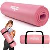 Fizyo Tappetino Yoga per yoga ginnastica e pilates in schiuma NBR antiscivolo tappetino fitness extra spesso per allenamento ed esercizi a casa 190 x 100 x 1,5 cm, (Nero)