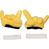 Generic Decorazione in peluche con orecchie da casco, 12 x 11,5 cm, accessorio giallo divertente, ornamento giocoso a forma di casco con morbido stile a clip, accessorio decorativo leggero, attrezzatura da