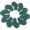 QUILSTM Ferri da Golf Come Nuovi con copritesta in Pelle PU Impermeabile, Set da 10 Pezzi, copritesta per Ferri da Golf, per Mazze, 6 Cunei in Pelle PU, caffè, 8.5x16.5 cm