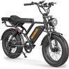 Snokco BK20 Bicicletta elettrica per adulti, batteria rimovibile da 48 V e 20 Ah, pneumatici larghi 20 x 4,0 pollici, autonomia 50-100 km, doppio freno a disco, sospensioni complete, 7 marce