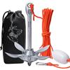 BocBoz Ancoraggio per kayak, canoe, tavola da SUP e moto d'acqua, ancoraggio pieghevole, con corda di traino da 12,2 m e borsa per il trasporto, 1,6 kg, grigio