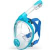 Zacsync Maschera integrale da snorkeling per adulti, con sistema di respirazione Dry Top, pieghevole, visione panoramica a 180 gradi, per uomini e donne, anti-appannamento, anti-perdite