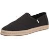 TOMS Men's Alpargata Rope 2.0 Espadrille, Black Recycled Cotton Slubby Woven, 47.5 EU
