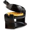 DOMO DO9223W - Piastra antiaderente per waffle, spia di controllo, colore nero, 1 pezzo